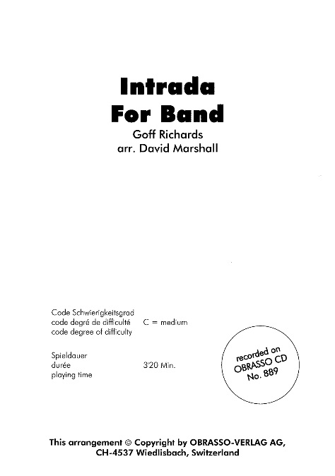 Intrada for Band - hier klicken