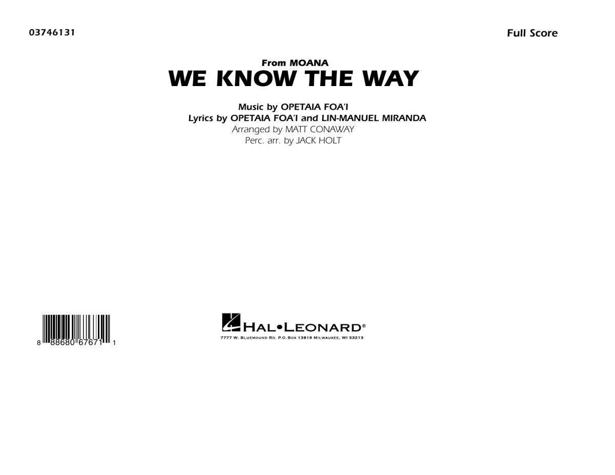 We Know the Way (from 'Moana') - hier klicken