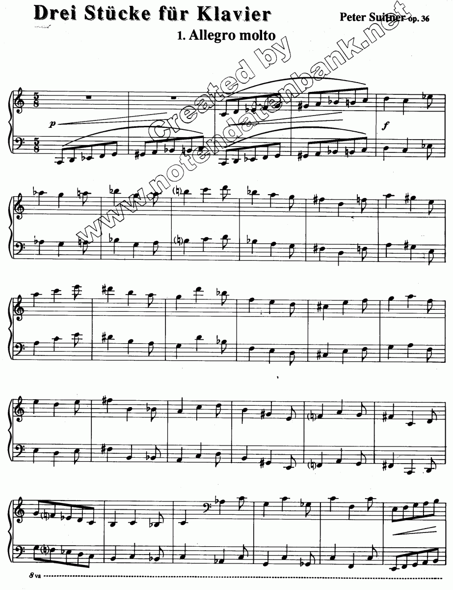 3 Stücke für Klavier - Notenbeispiel