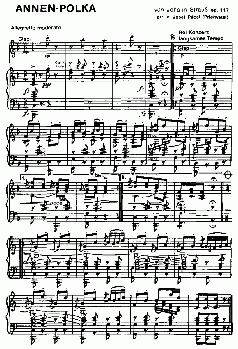 Annen-Polka - Notenbeispiel